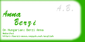 anna berzi business card